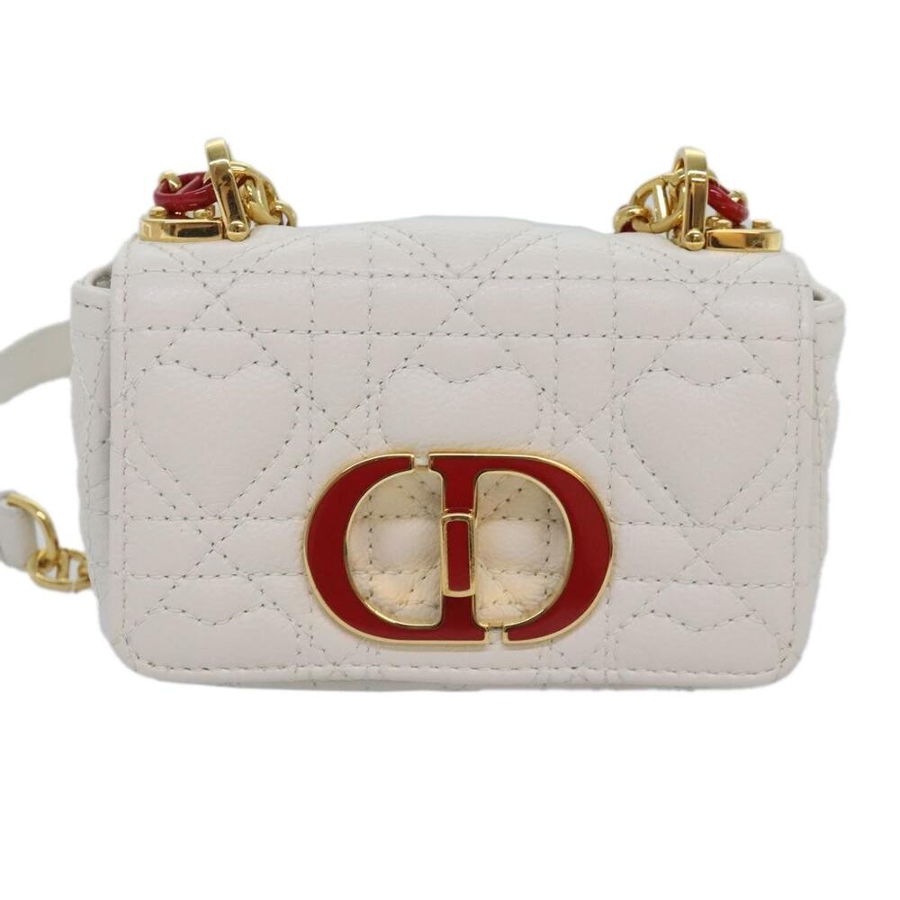 Dior Calfskin Calo Micro Shoulder Bag White Gold
